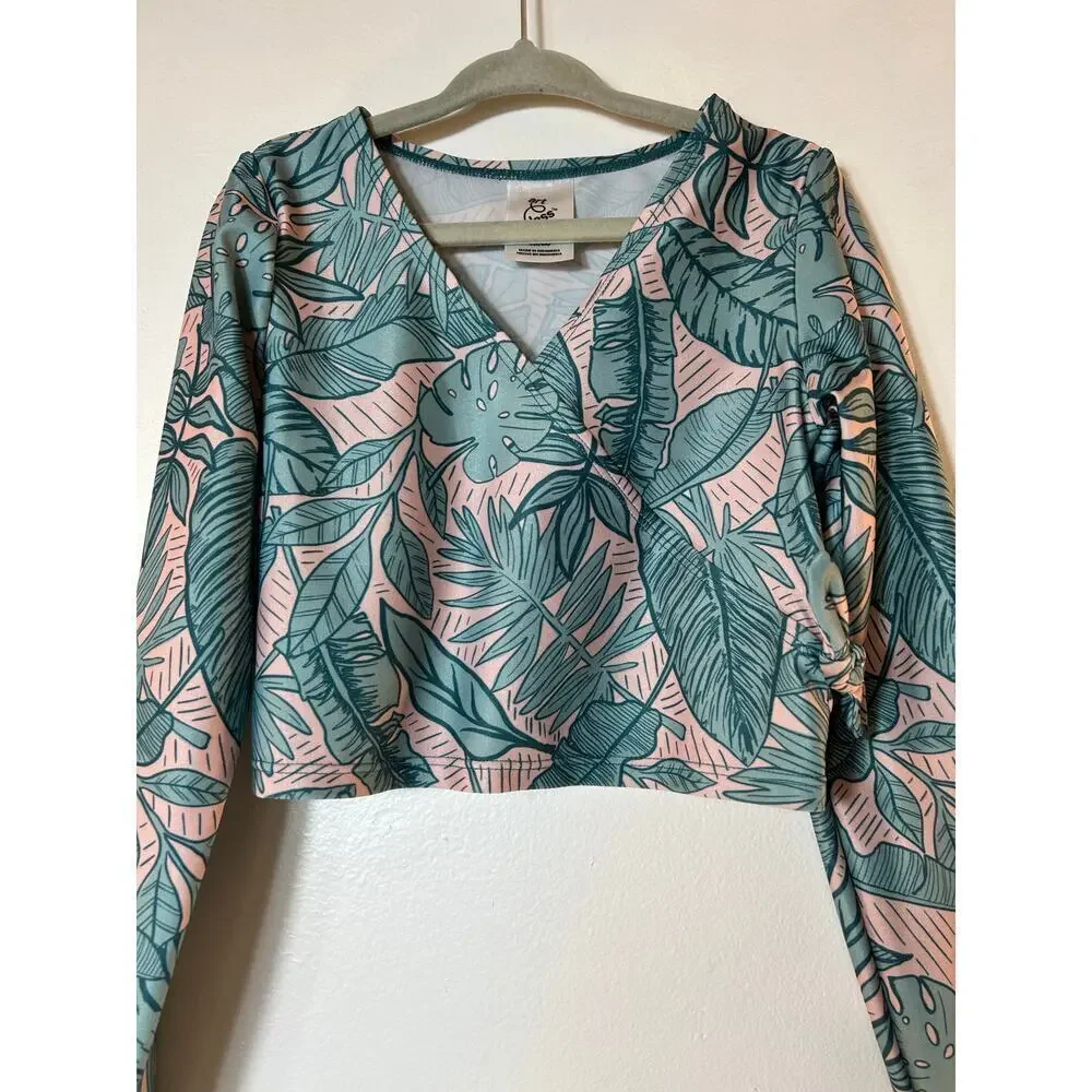 ART CLASS Girl’s Tropical Long Sleeve Swim Top / Size: 6-6X